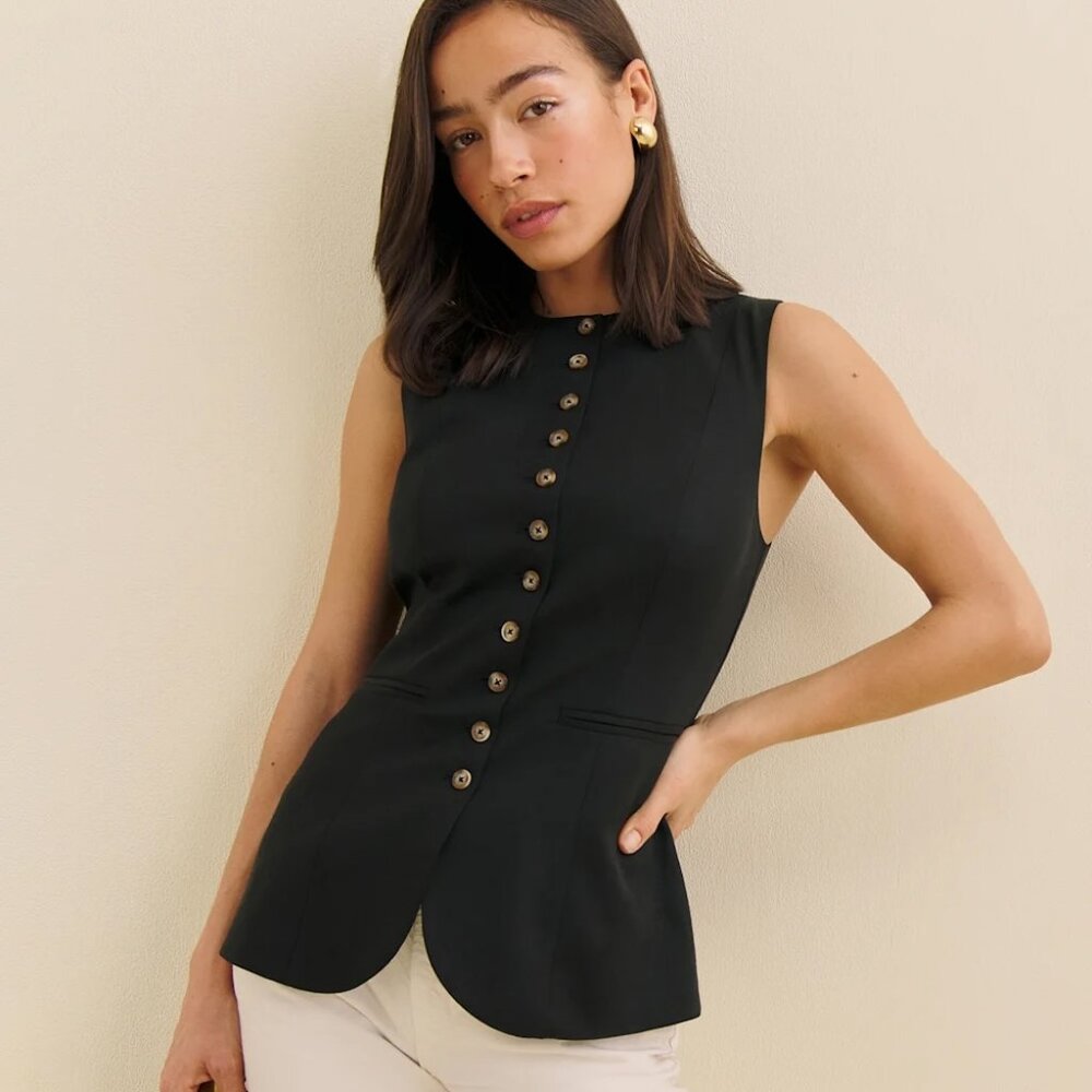 Reformation Jaden Vest Black - Size 6